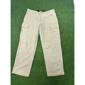 Duluth Trading Co Dry on the Fly Cargo Pants Mens XLx30 Tan Khaki Nylon Stretch